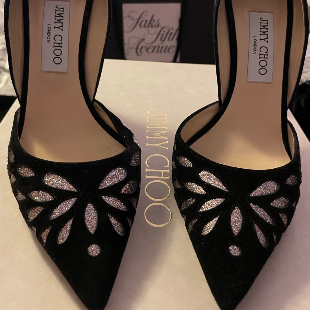 Jimmy Choo black and rose gold High heel